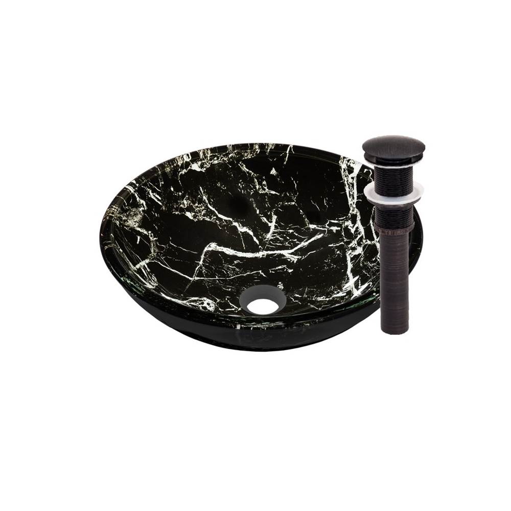 Novatto Novatto PALLINA Glass Vessel Bathroom Sink Set, Oil Rubbed Bronze