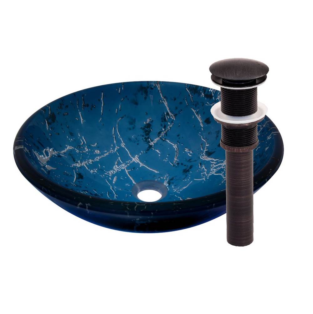 Novatto Novatto MARMO Glass Vessel Bathroom Sink Set, Oil Rubbed Bronze