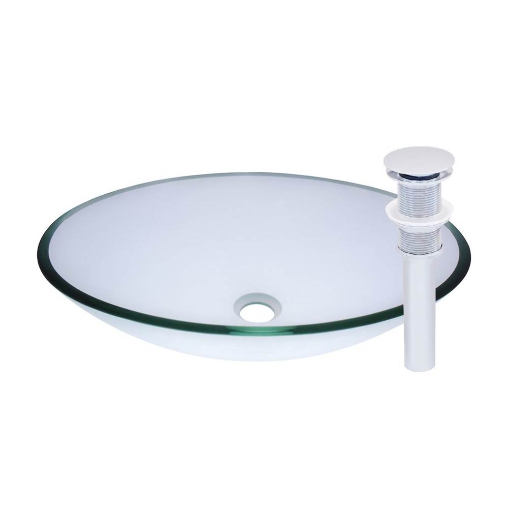 Novatto Novatto OVALE Glass Vessel Bathroom Sink Set, Chrome