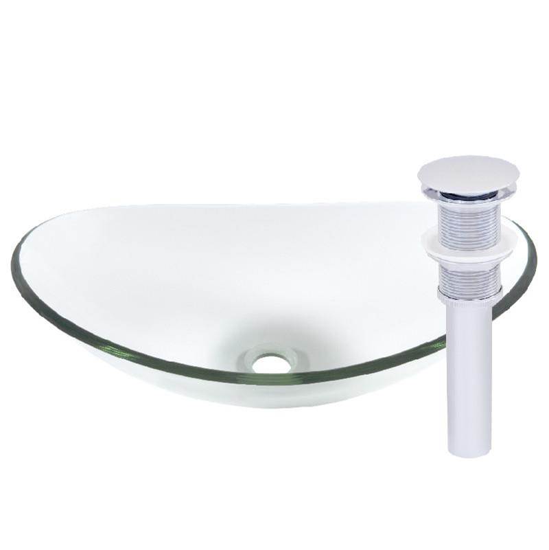 Novatto Novatto CHIARO Glass Vessel Bathroom Sink Set, Chrome