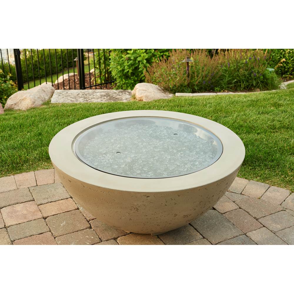 The Outdoor Greatroom 30'' Round Grey Tempered Glass Burner Cover