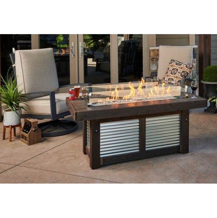 The Outdoor Greatroom Denali Brew Linear Gas Fire Pit Table