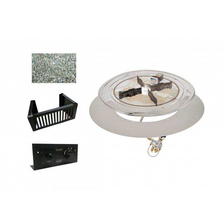 The Outdoor Greatroom 36'' Round Do-it-Yourself Crystal Fire Plus Gas Burner Kit