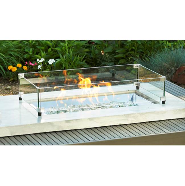 The Outdoor Greatroom 12'' X 24'' Rectangular Tempered Glass Wind Guard