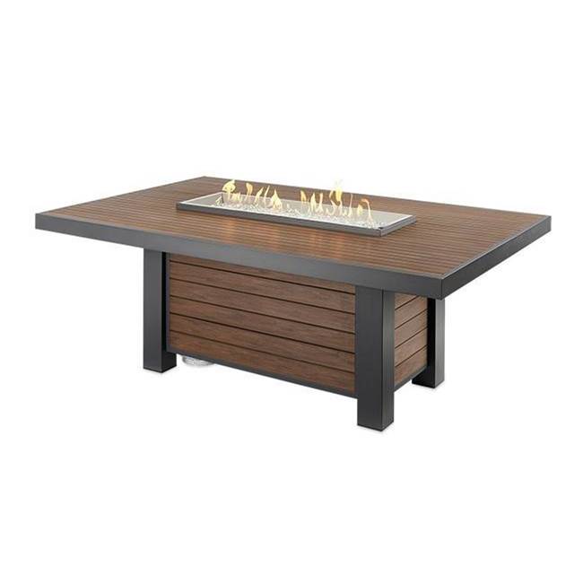 The Outdoor Greatroom Kenwood Linear Dining Height Gas Fire Pit Table