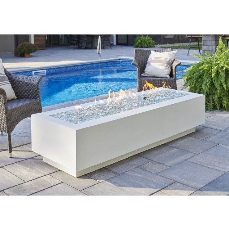 The Outdoor Greatroom White Cove 72'' Linear Gas Fire Table