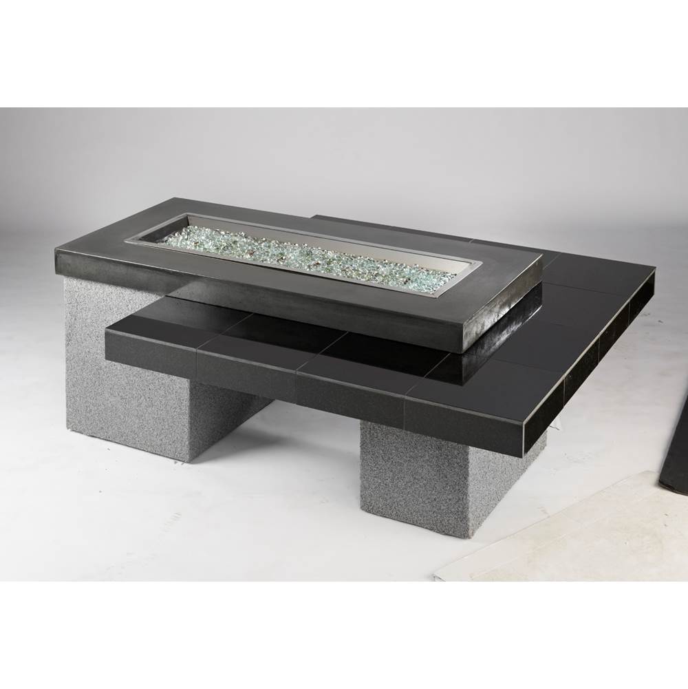 The Outdoor Greatroom Black Uptown Linear Gas Fire Pit Table