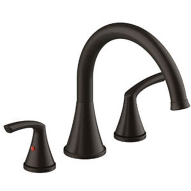 OmniPro Two Handle Oil Rubbed Bronze Roman Tub Faucet, Metal Lever Handles, Ceramic Cartridge, High Flow, Loose Brass Rough In Valve With Brass Test Plug