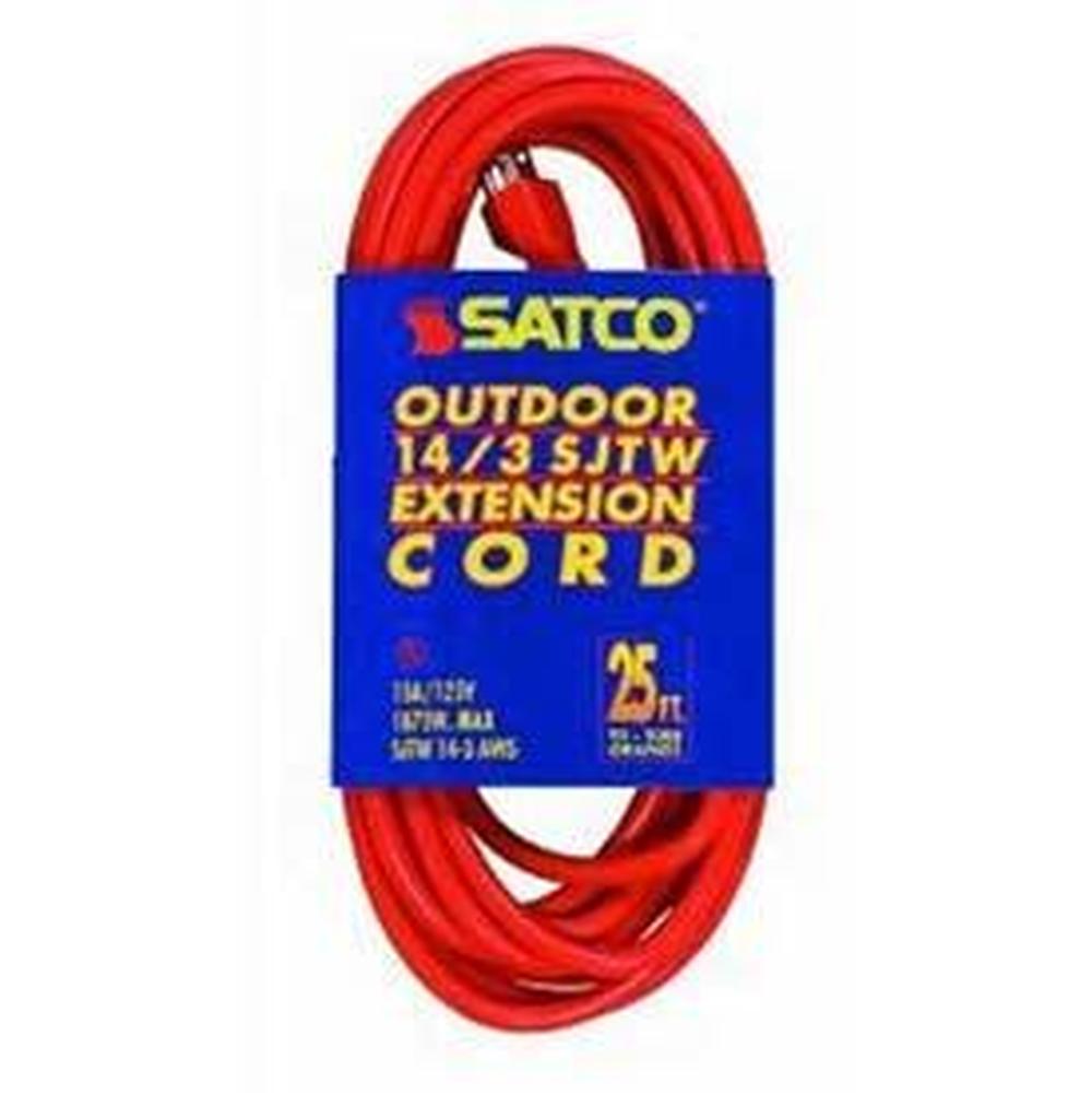 Satco 25 ft 14-3 Sjtw Orange Cords