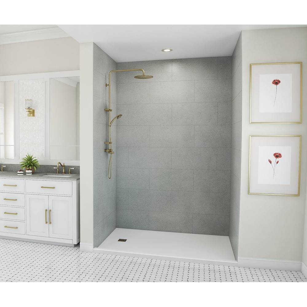Swan TSMK96-3062 30 x 62 x 96 Swanstone® Traditional Subway Tile Glue up Shower Wall Kit in Ash Gray