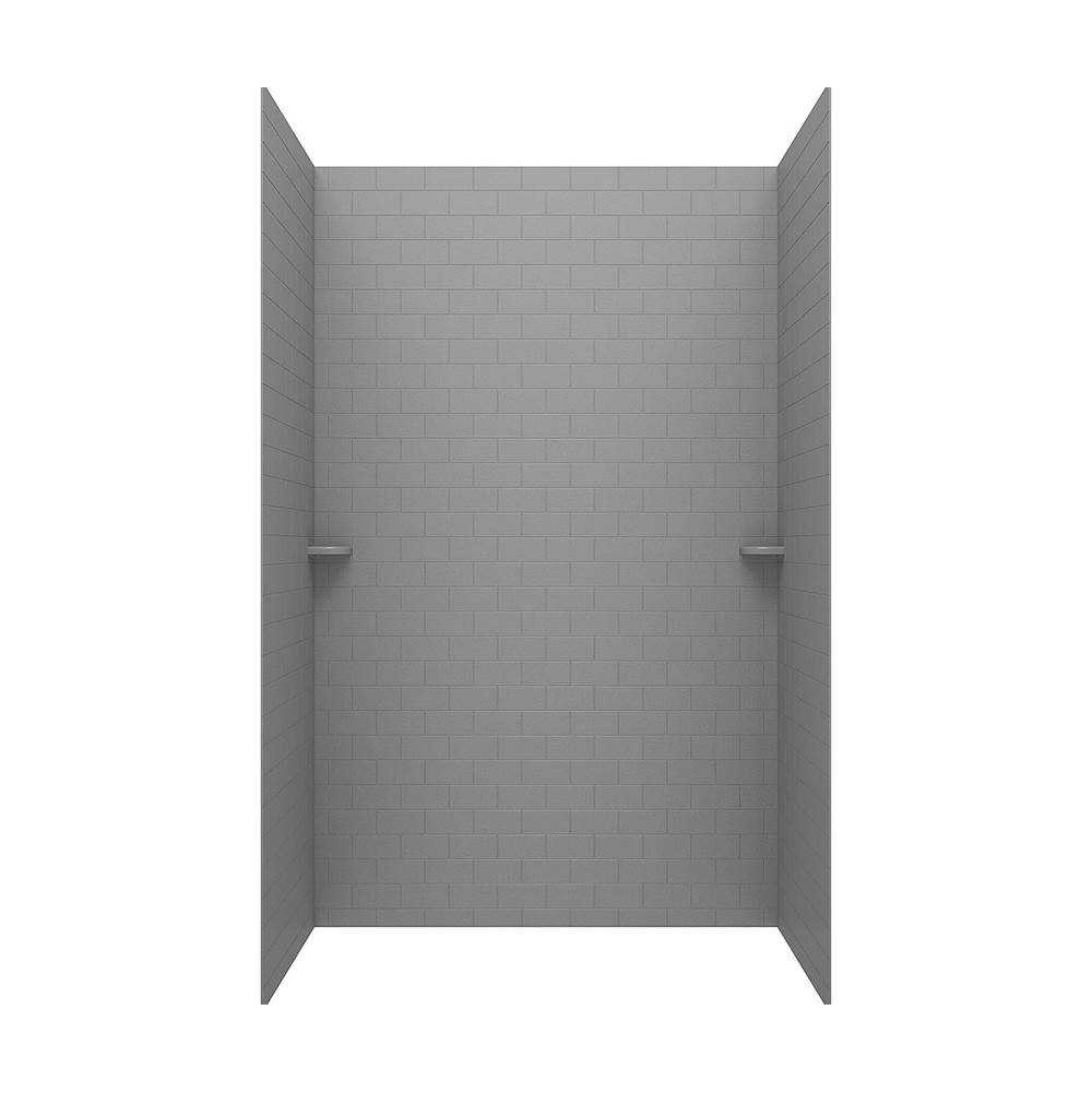 Swan STMK96-3662 36 x 62 x 96 Swanstone® Classic Subway Tile Glue up Shower Wall Kit in Ash Gray