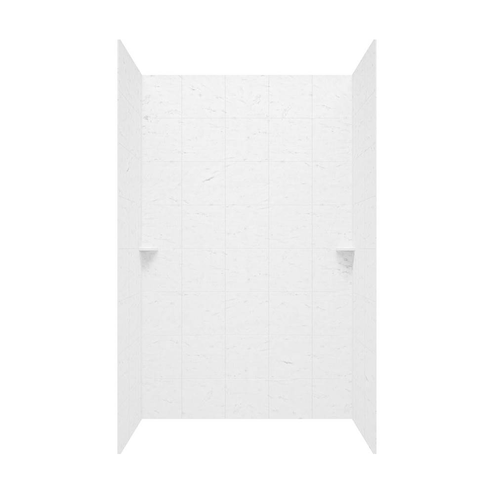 Swan SQMK72-3636 36 x 36 x 72 Swanstone® Square Tile Glue up Tub Wall Kit in Carrara