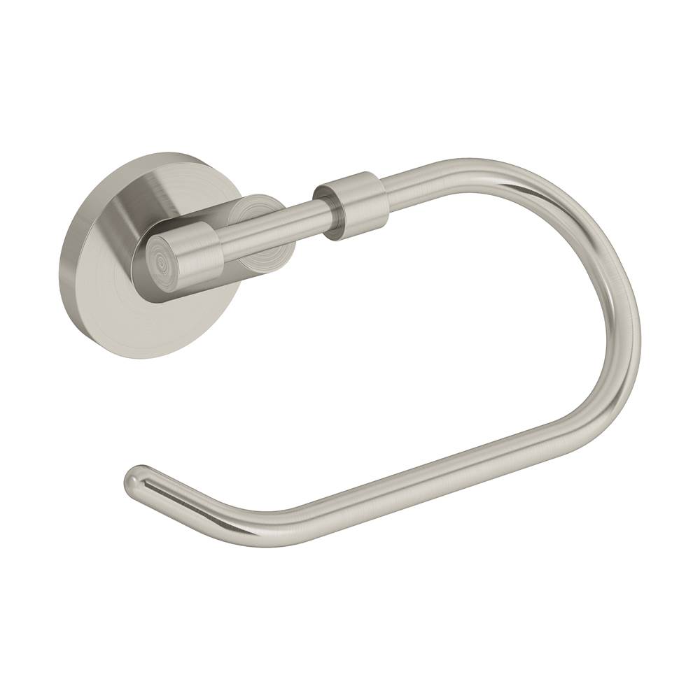 Symmons Sereno Wall-Mounted Toilet Paper Holder with Cover in Satin Nickel