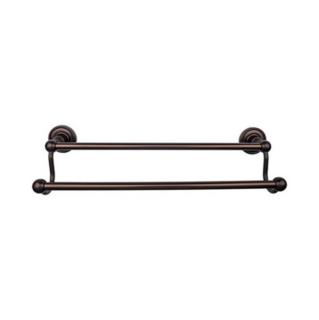 Top Knobs Edwardian Bath Towel Bar 18 In. Double - Rope Backplate Oil Rubbed Bronze