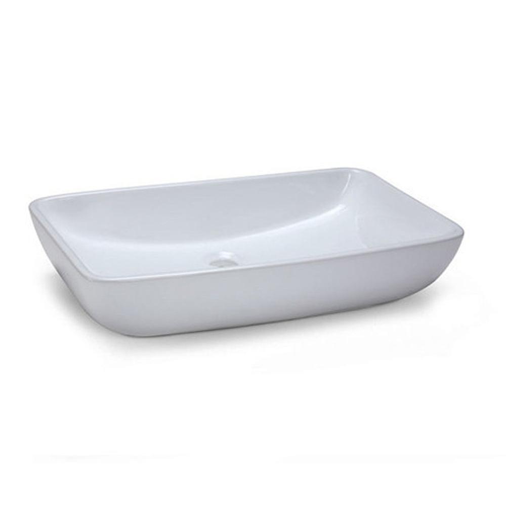 Ryvyr Vitreous China Rectangle Vessel Sink - White 23.5 inch